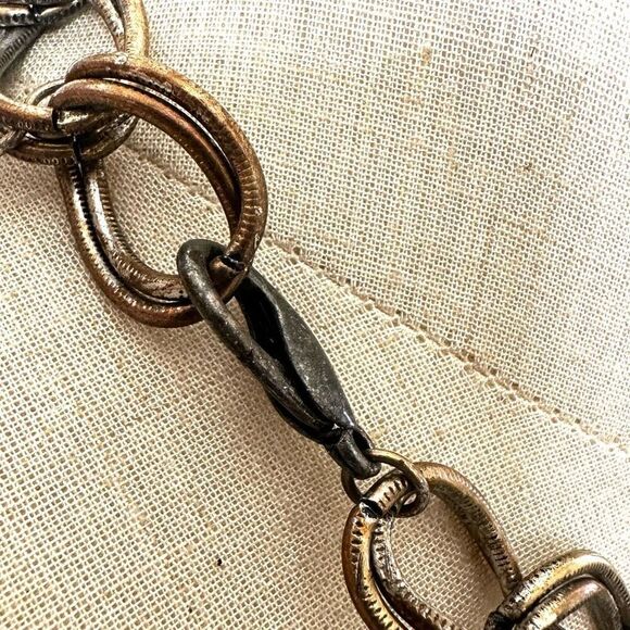 Rose silver tone and black chunky statement necklace - Picture 5 of 10